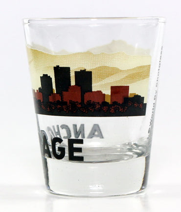 Anchorage Alaska Sunset Skyline Shot Glass