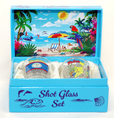 Belize Central America Boxed Shot Glass Set (Set of 2)