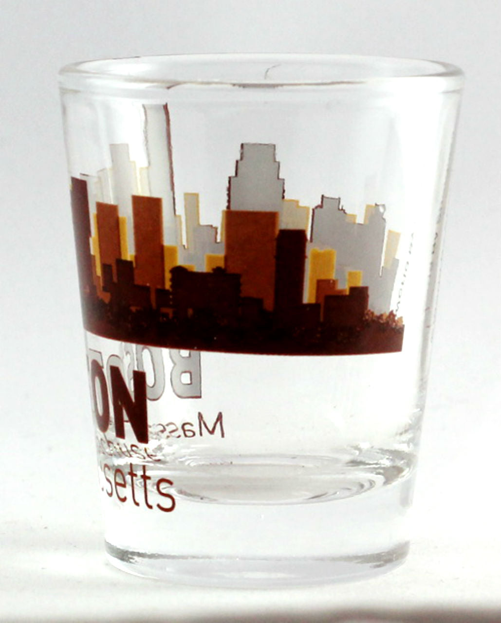Boston Massachusetts Sunset Skyline Shot Glass