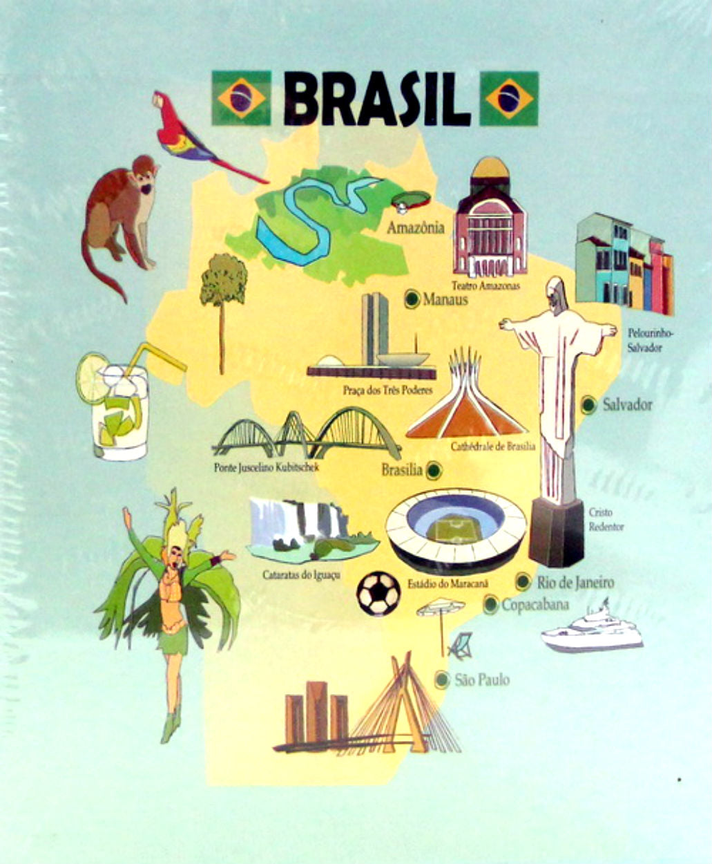 Brazil Embossed Photo Album 100 Photos / 4x6