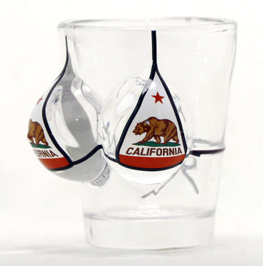 California Republic Flag Bikini Bust 3D Shot Glass