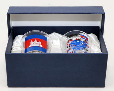 Cambodia Souvenir Boxed Shot Glass Set (Set of 2)