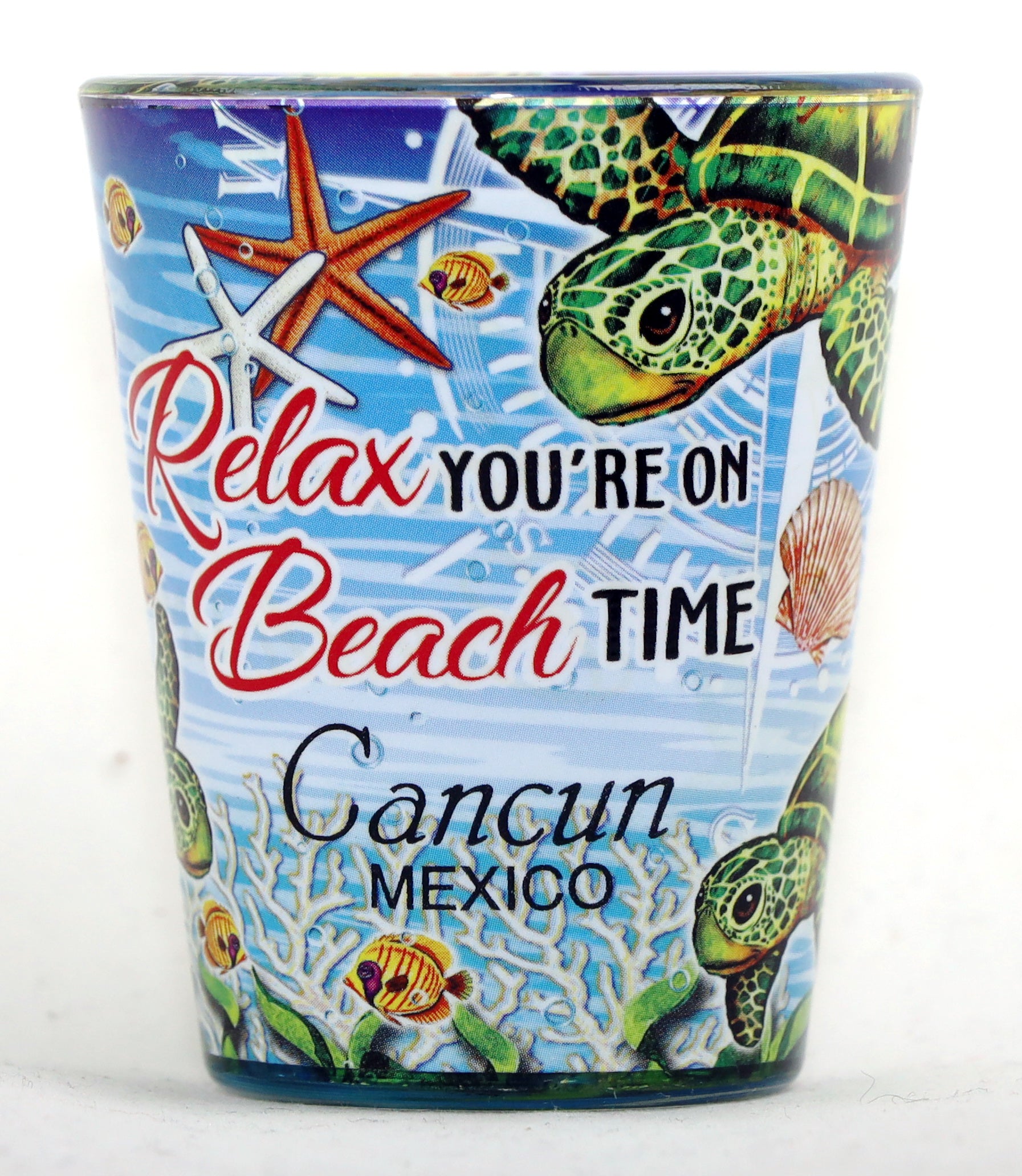 Cancun Mexico Turtle Relax InandOut Shot Glass World By Shotglass