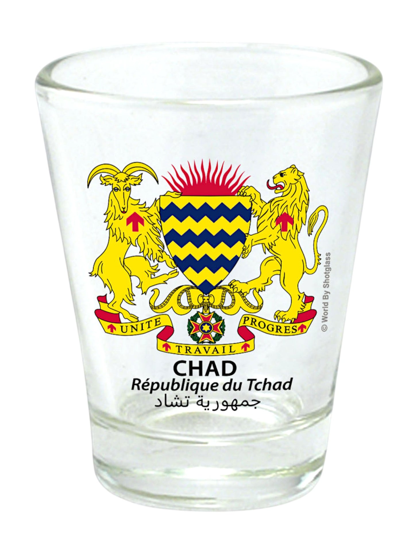 Chad Coat Of Arms Shot Glass
