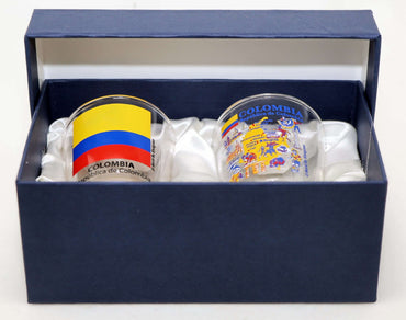 Colombia Souvenir Boxed Shot Glass Set (Set of 2)