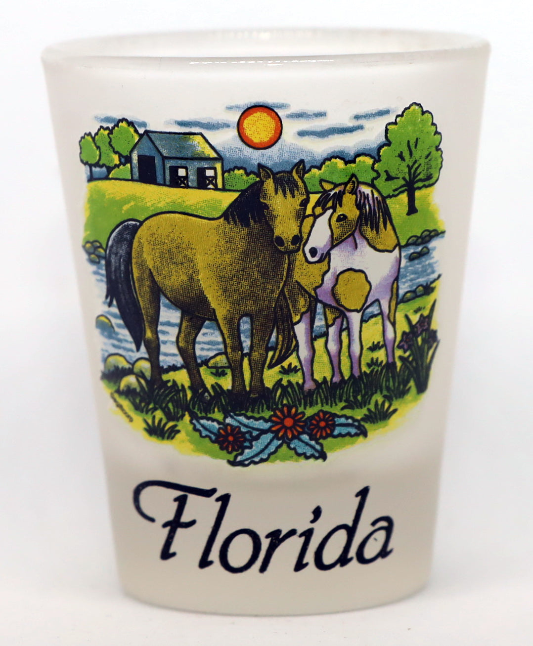 Florida Horses Frosted Collector's Souvenir Shot Glass