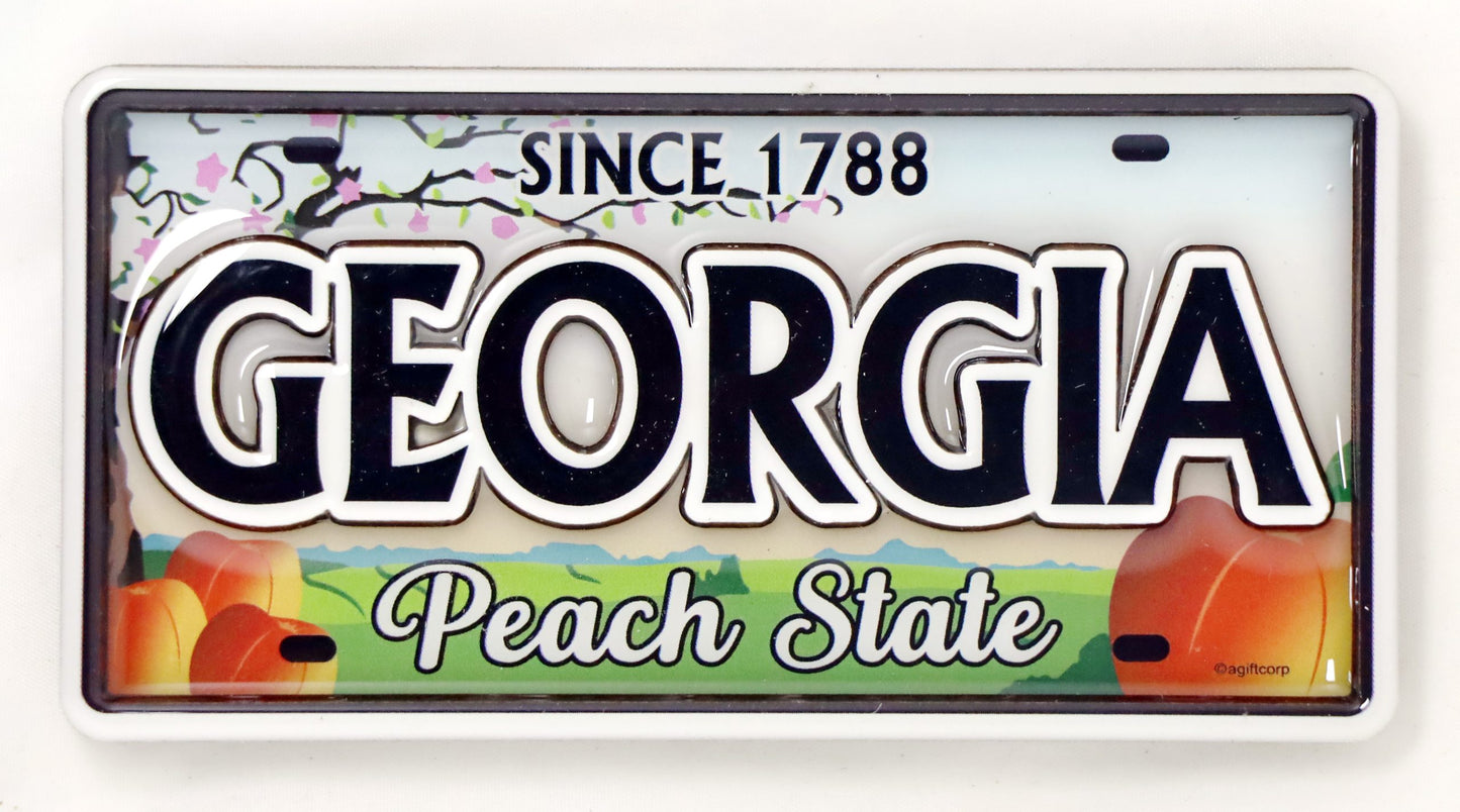 Georgia License Plate Dual Layer MDF Magnet