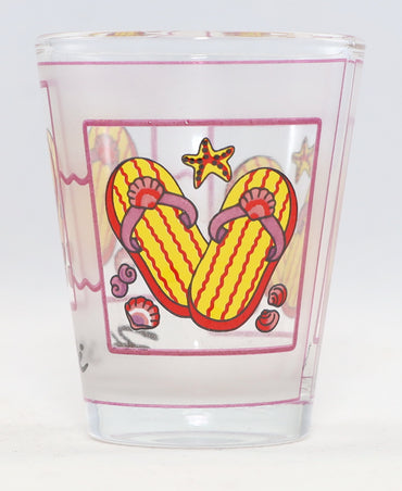 Haiti Beach Sandals Triple Window Shot Glass