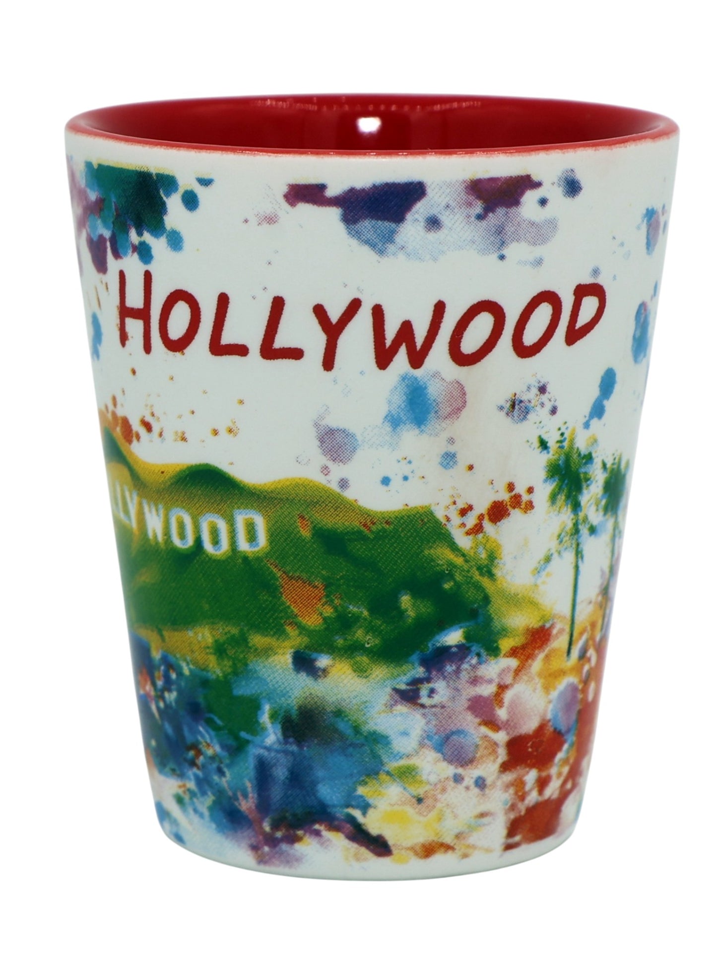 Hollywood California Ceramic Light Water Color Shot Glass
