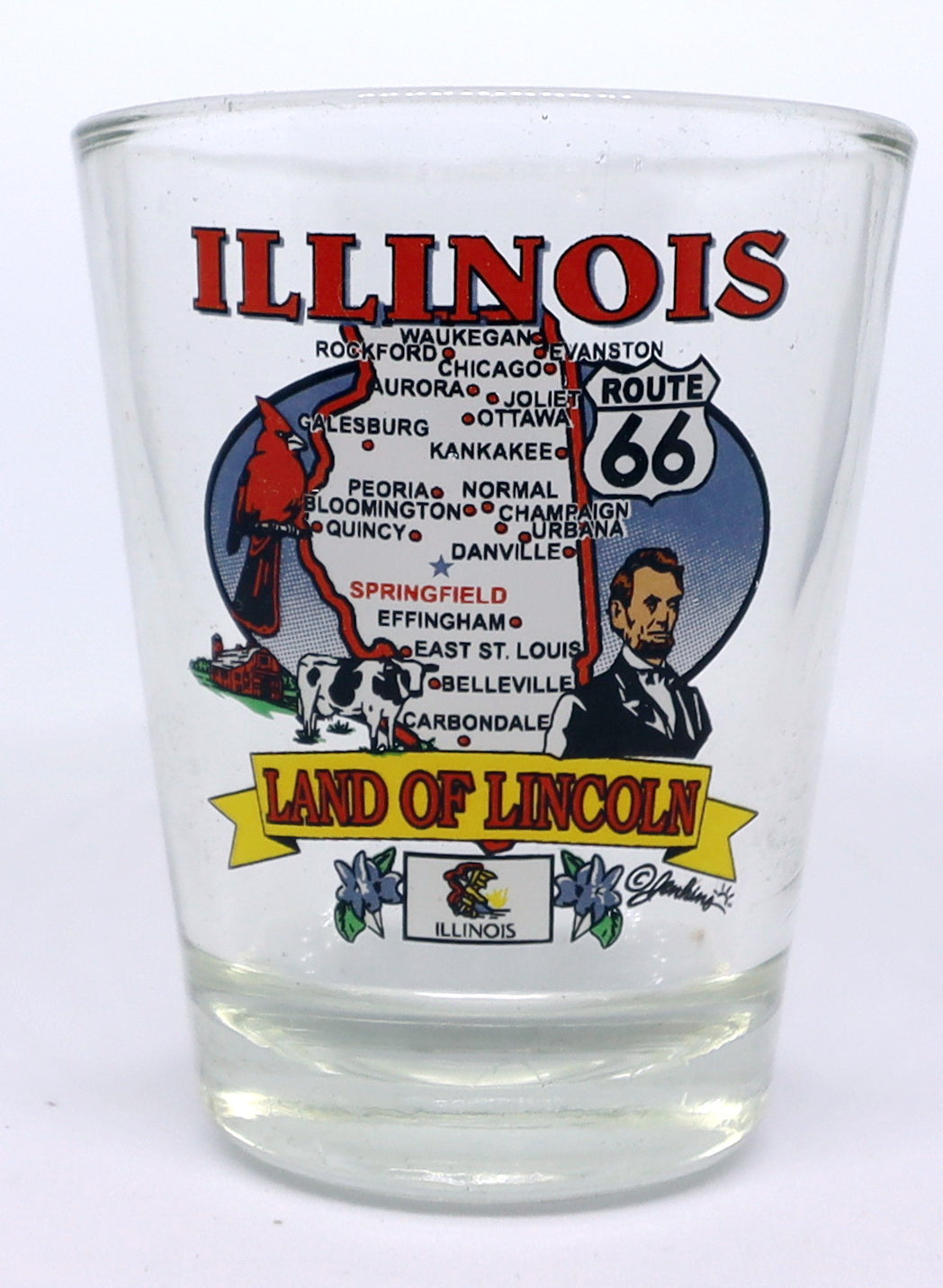 Illinois State Elements Map Shot Glass
