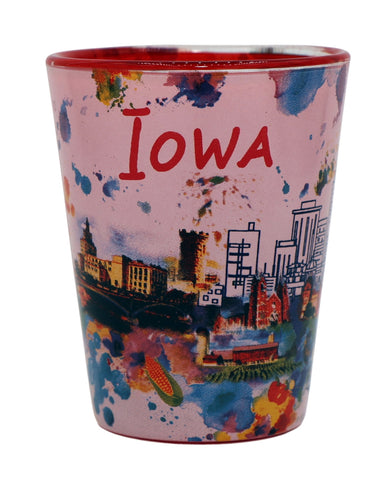 Iowa Ceramic Light Water Color Shot Glass