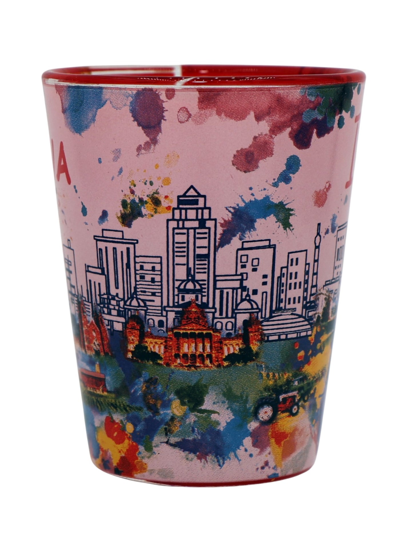 Iowa Ceramic Light Water Color Shot Glass