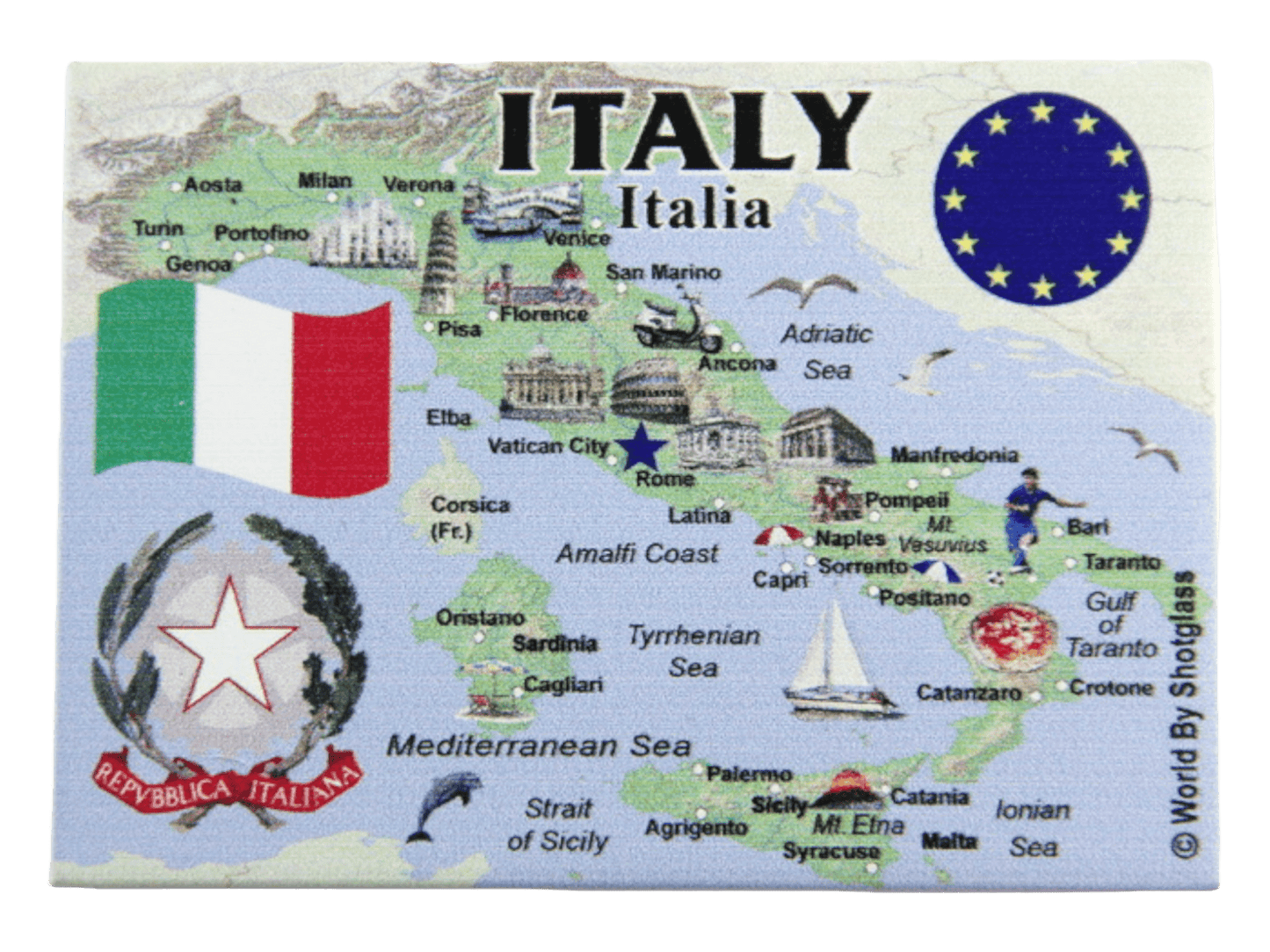 Italy EU Series Souvenir Fridge Magnet 2.5 inches X 3.5 inches