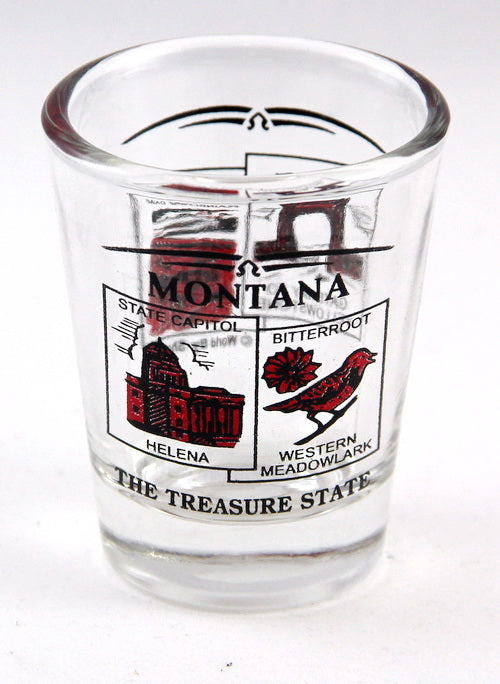 Montana State Scenery Red New Shot Glass