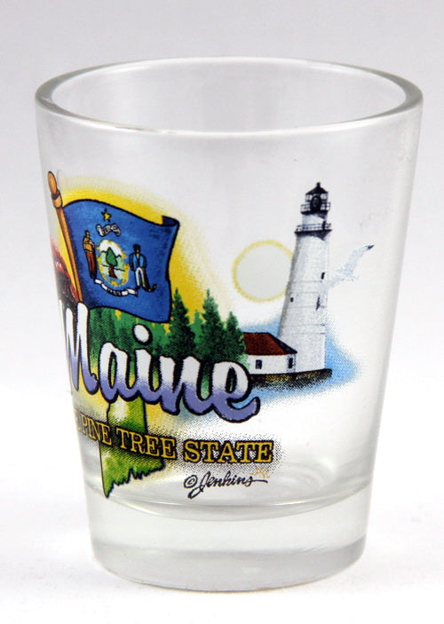 Maine Pine Tree State Elements Shot Glass