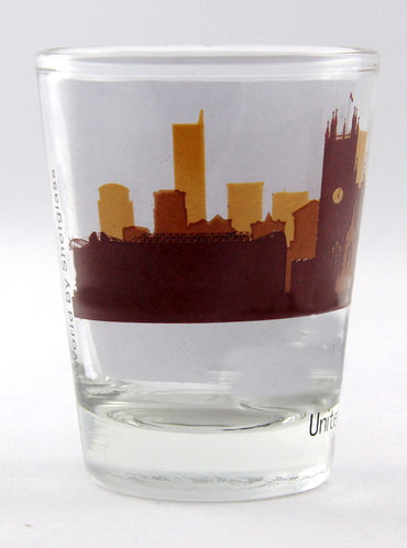 Manchester United Kingdom Sunset Skyline Shot Glass