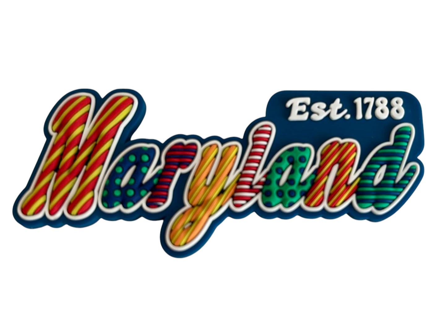 Maryland Festive Multicolor Letters Fridge Designer Magnet 3.25" x 1.25"