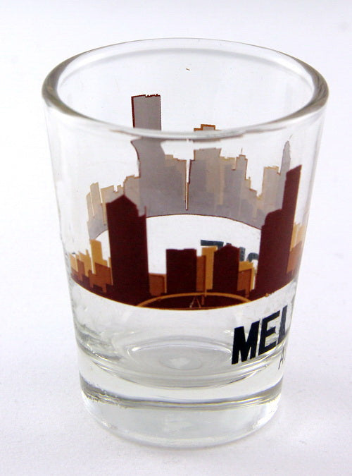 Melbourne Australia Sunset Skyline Shot Glass
