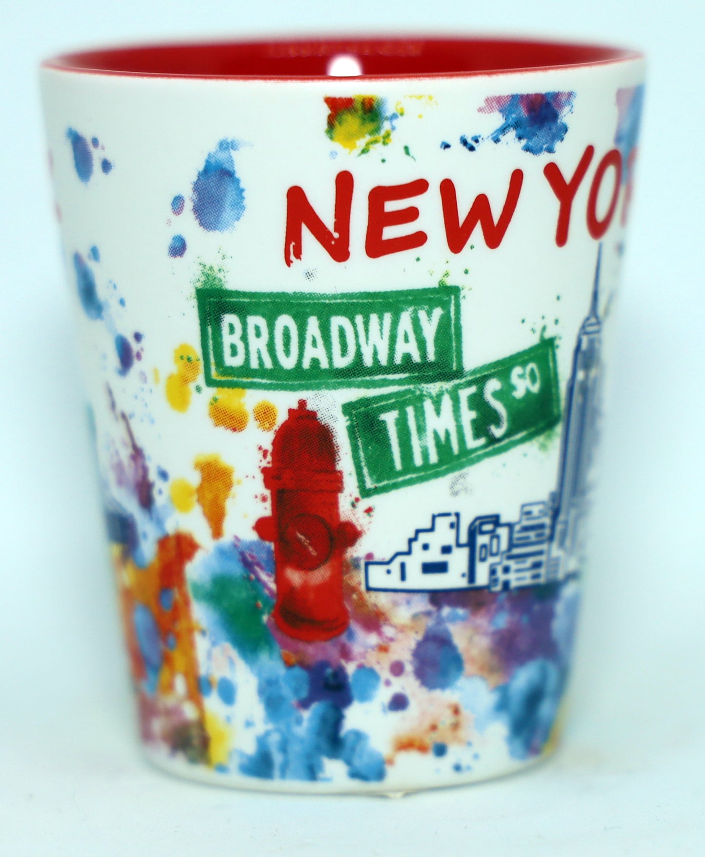 New York Ceramic Light Water Color Shot Glass