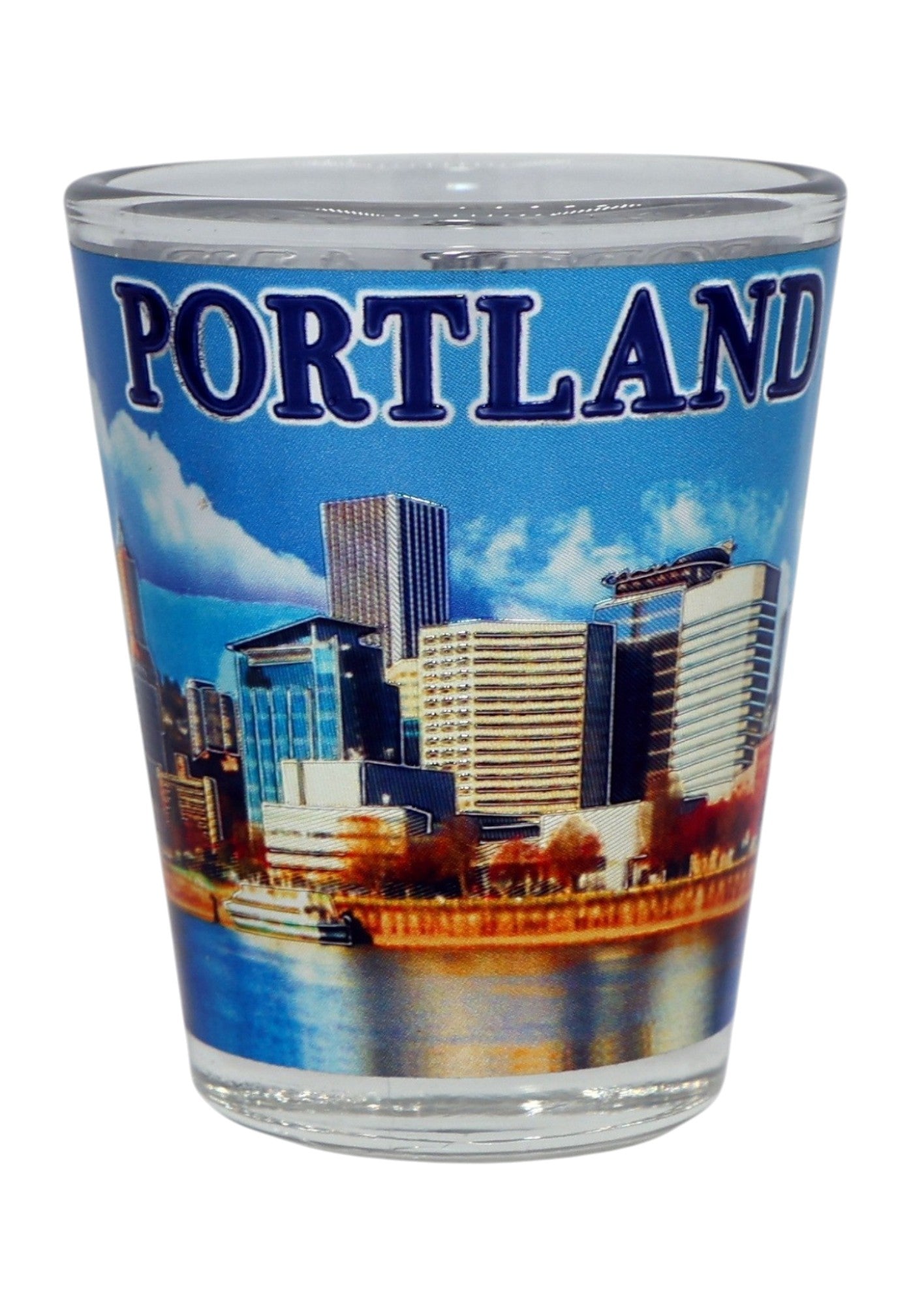 Portland Oregon Blue Skyline Shot Glass