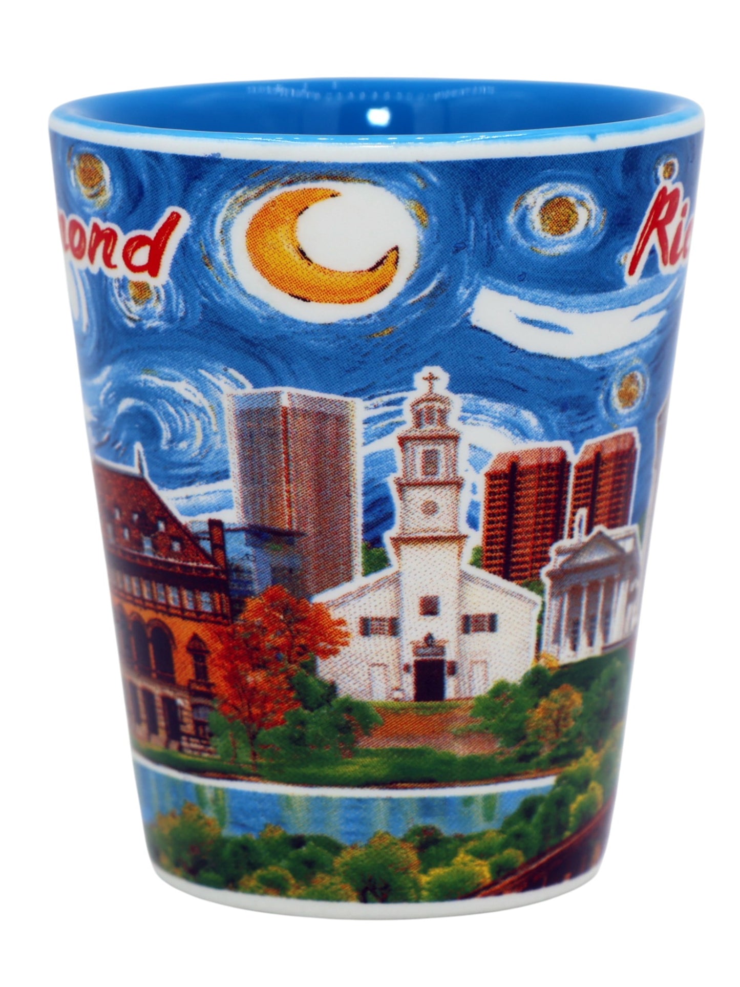 Richmond Virginia Blue Ceramic Shot Glass