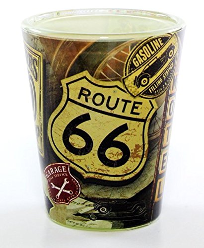 Route 66 Garage Collage Full Wrap Shot Glass