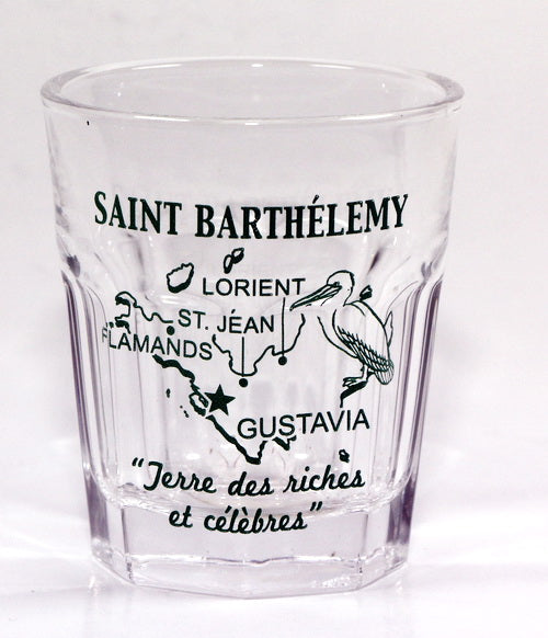 St. Barthelemy (St. Barth's) Caribbean Vintage Map Outline Shot Glass