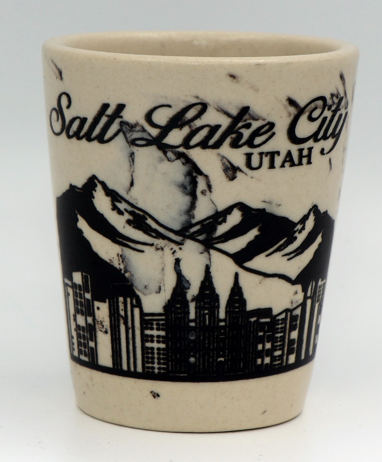 Salt Lake City Utah Marble Line Ceramic Shot Glass