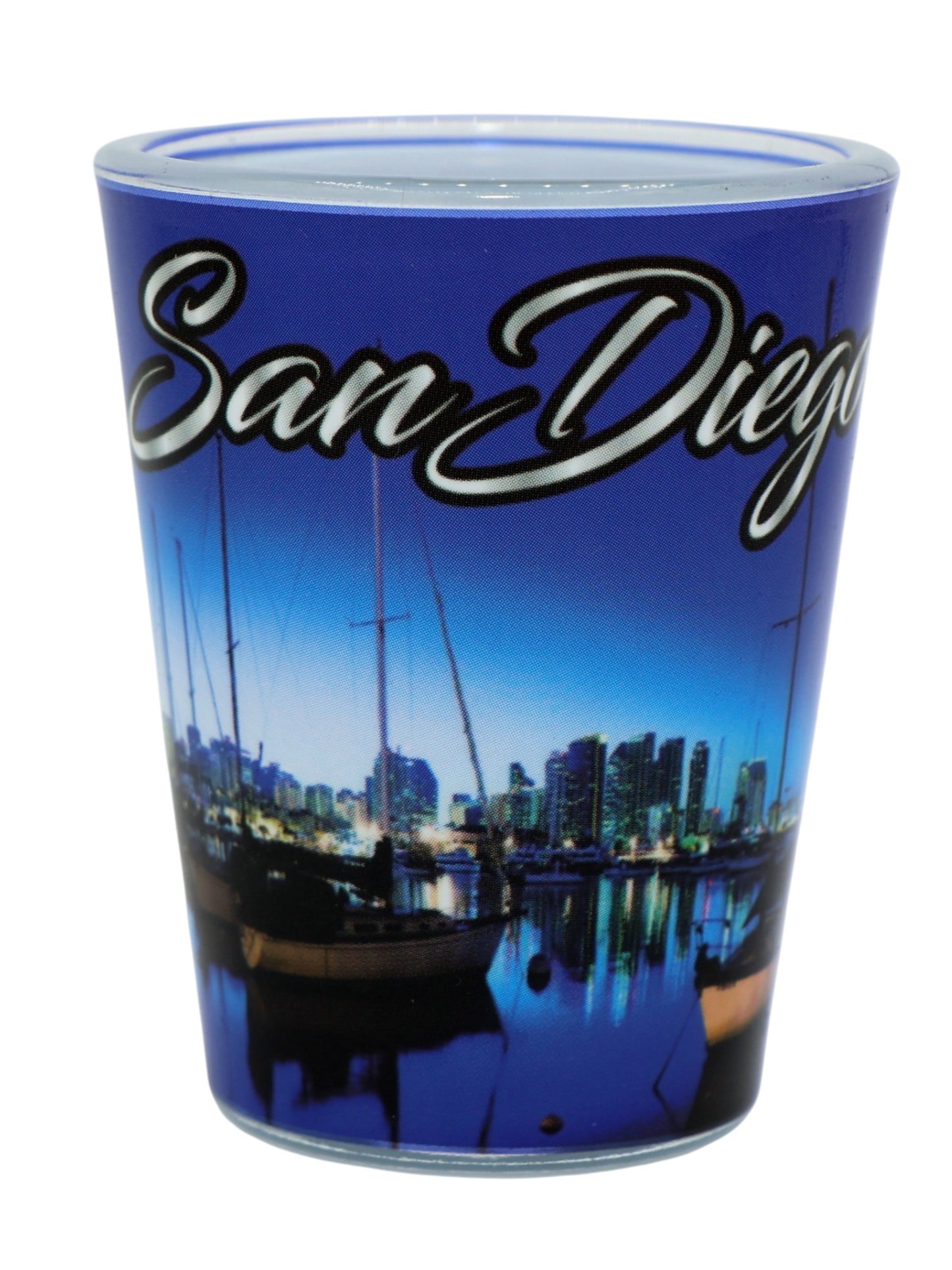 San Diego California Color Photo Collage Skyline Shot Glass