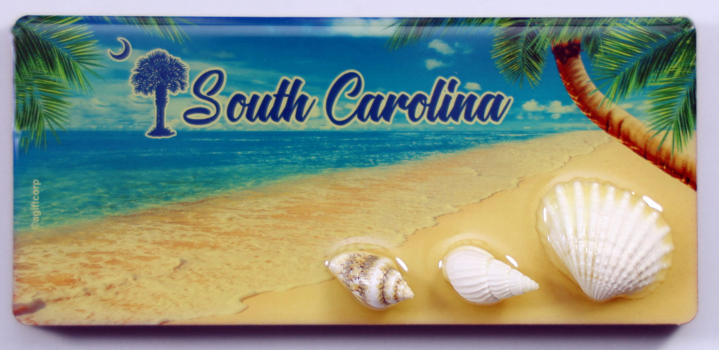 South Carolina Palm Shell MDF Magnet 4.25" x 2" x 0.25"