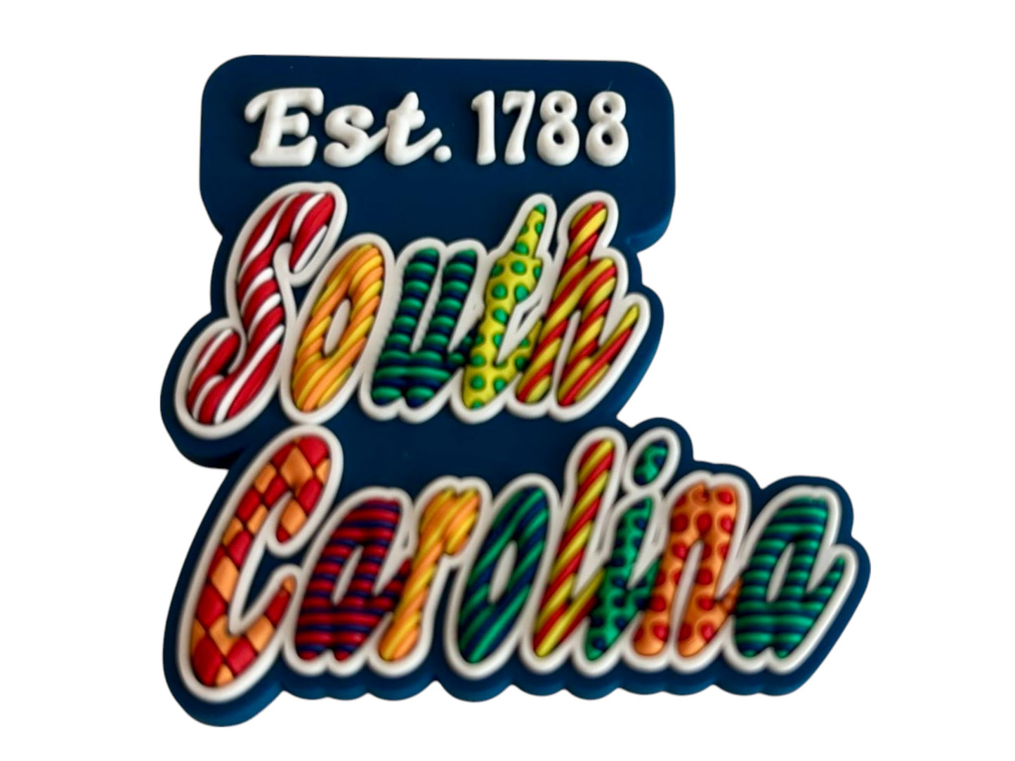 South Carolina Festive Multicolor Letters Fridge Designer Magnet 2.0" x 2.0"