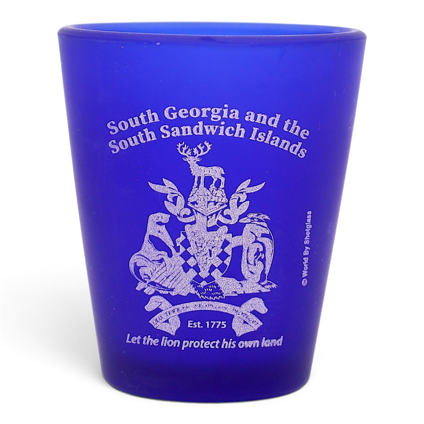 South Georgia & The South Sandwich Islands Cobalt Blue Frosted Shot Glass