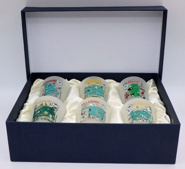 United States USA Midwestern Great Plains States Souvenir Boxed Shot Glass Set (Set of 6)