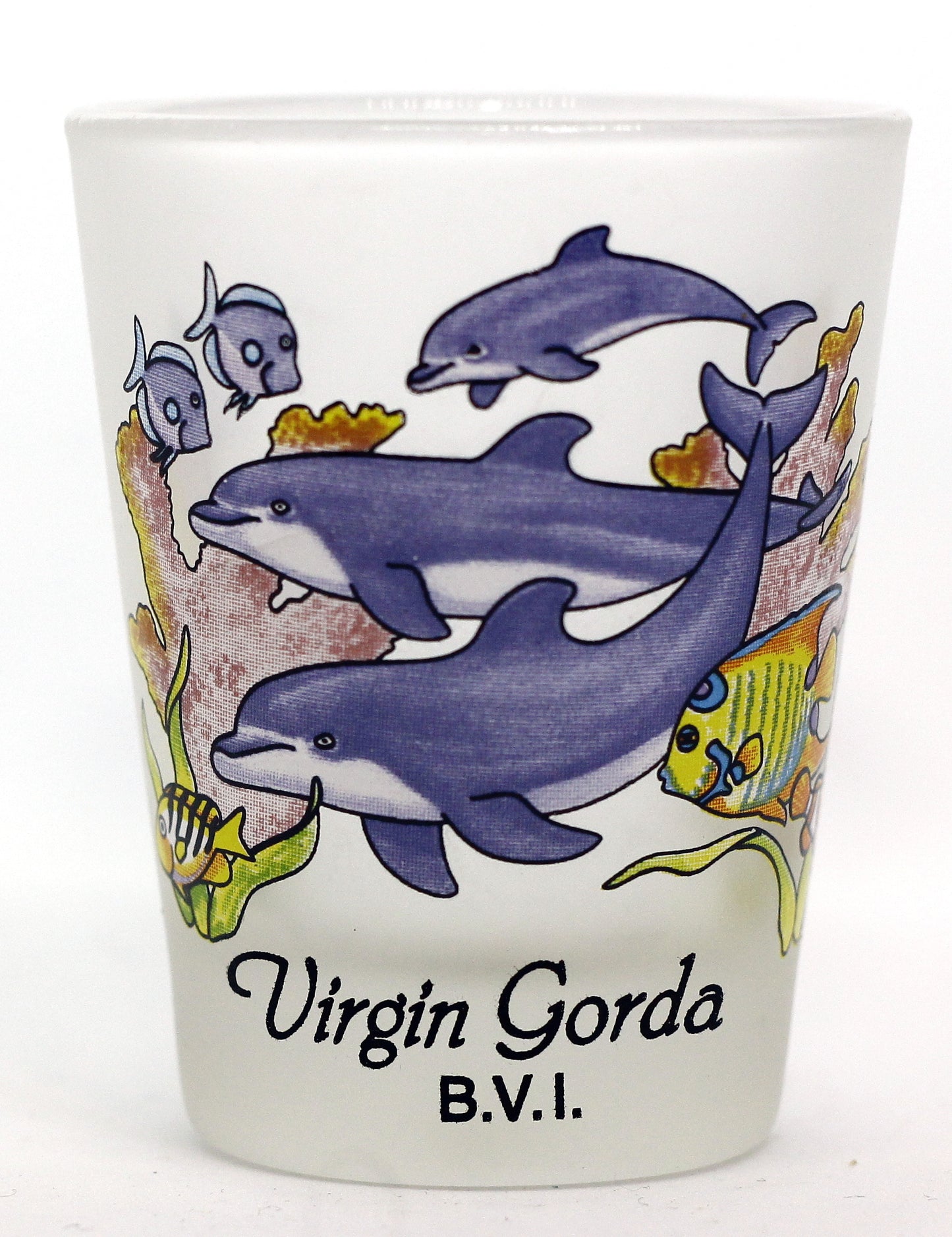 Virgin Gorda British Virgin Islands Dolphins Jumping Caribbean Shot Glass