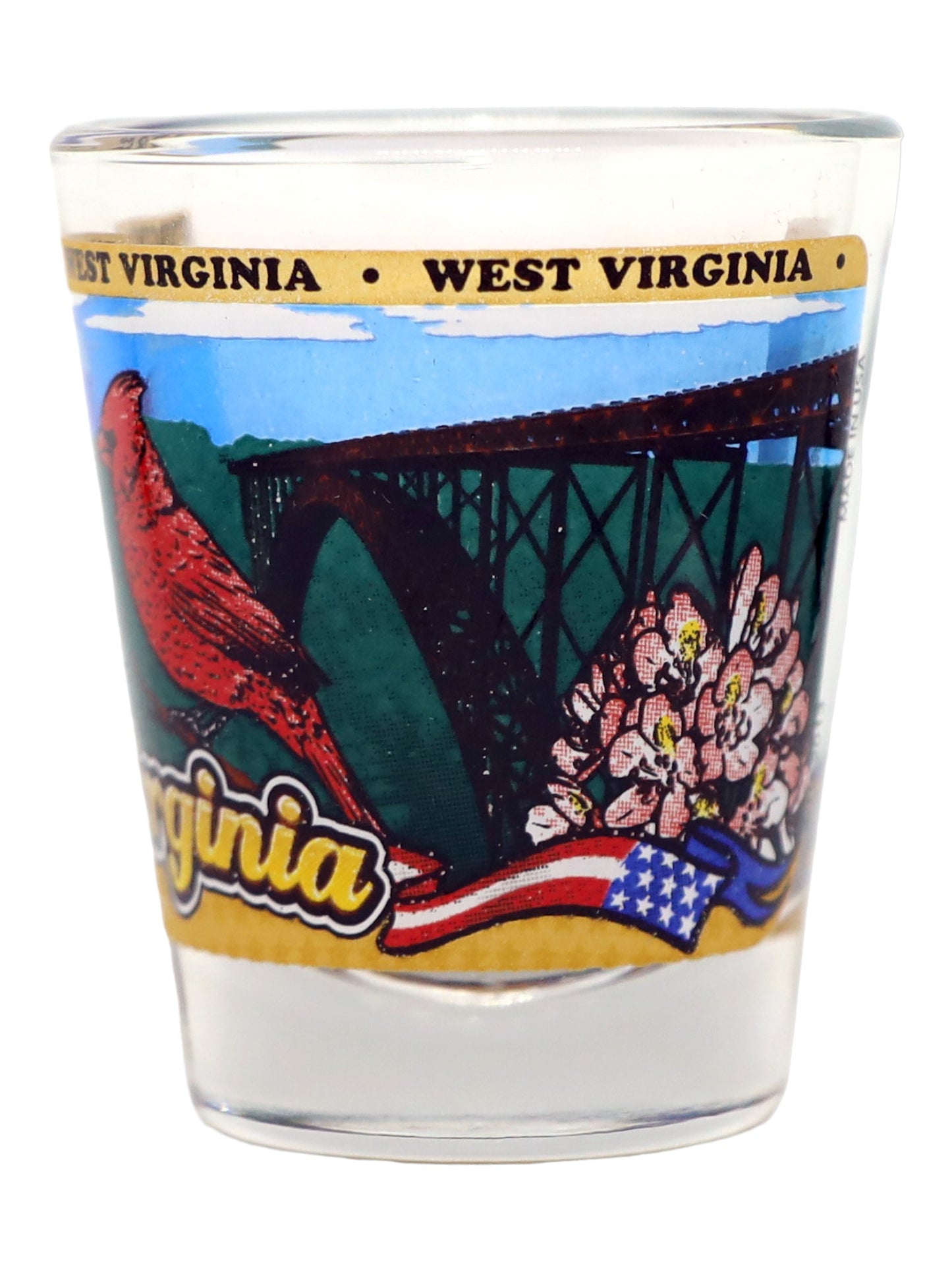 West Virginia State Wraparound Shot Glass