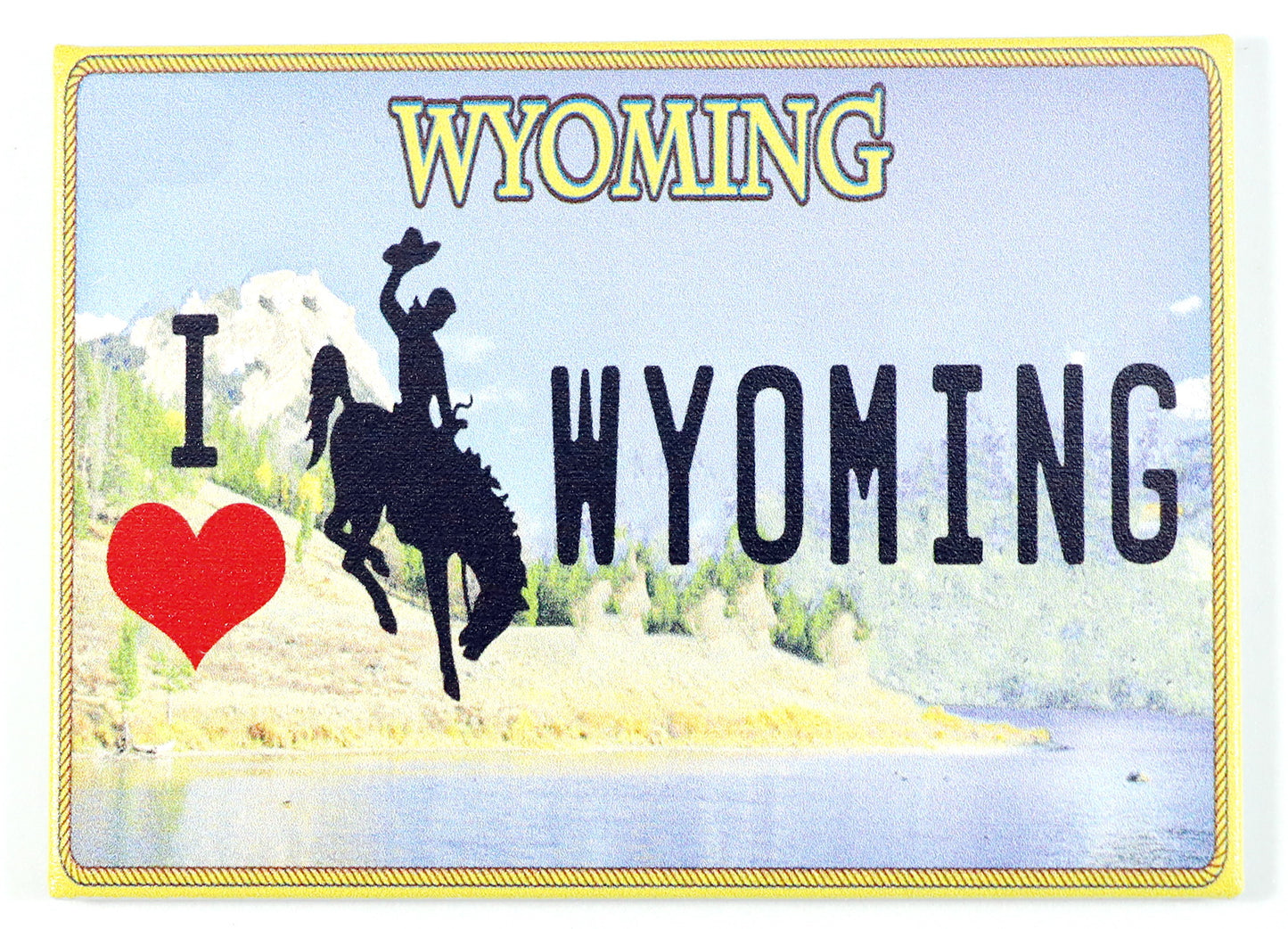 Wyoming License Plate Fridge Collector's Souvenir Magnet 2.5" X 3.5"