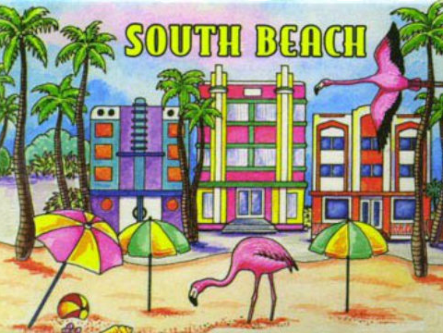 South Beach Florida Fridge Collector's Souvenir Magnet 2.5" X 3.5"