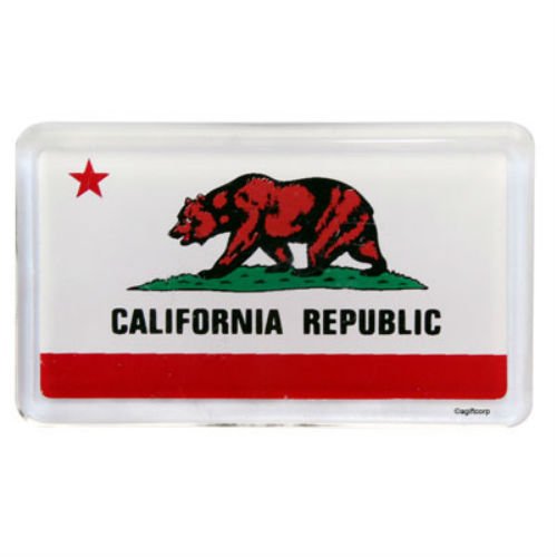 California Flag Acrylic Small Fridge Collector's Souvenir Magnet 2 inches X 1.25 inches