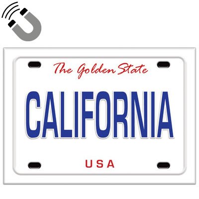 California License Plate Fridge Collector's Souvenir Magnet Classic Design 2.5 inches X 3.5 inches