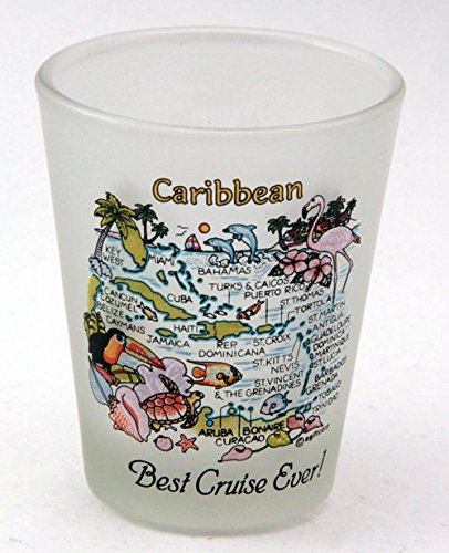 Caribbean Map Best Cruise Ever Frosted Shot Glass