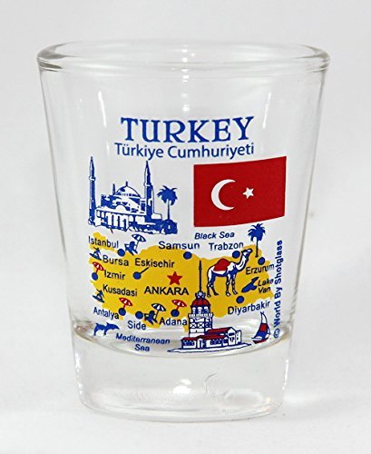 Turkey Landmarks and Icons Collage Shot Glass