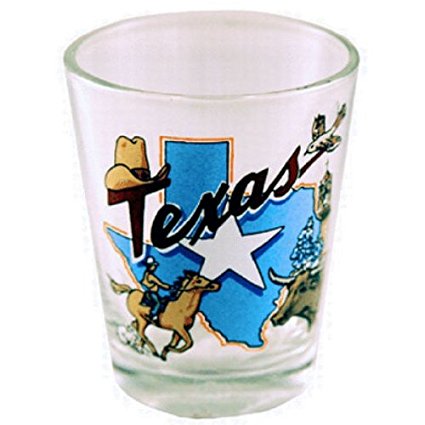 Texas State and Star Shot Glass ctm