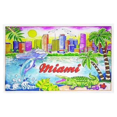 Miami Florida Cotton Tea Kitchen Towel 19" x 30"