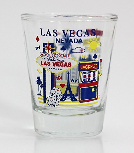 Las Vegas Nevada Attractions Collage Shot Glass