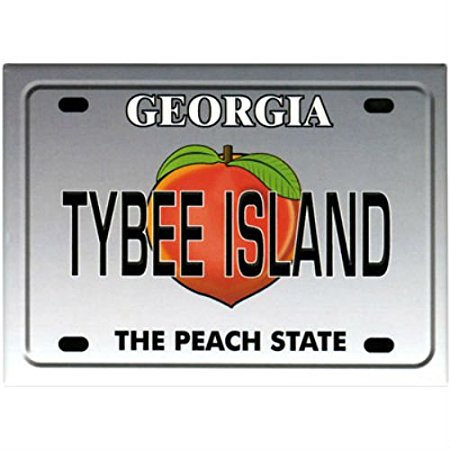 Tybee Island Georgia License Plate Fridge Collector's Souvenir Magnet 2.5 inches X 3.5 inches