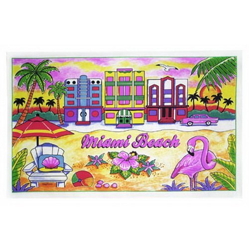 Miami Beach Florida Cotton Tea Kitchen Towel 19" x 30"
