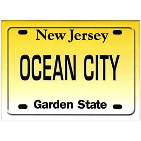 Ocean City New Jersey License Plate Fridge Collector's Souvenir Magnet 2.5 inches X 3.5 inches