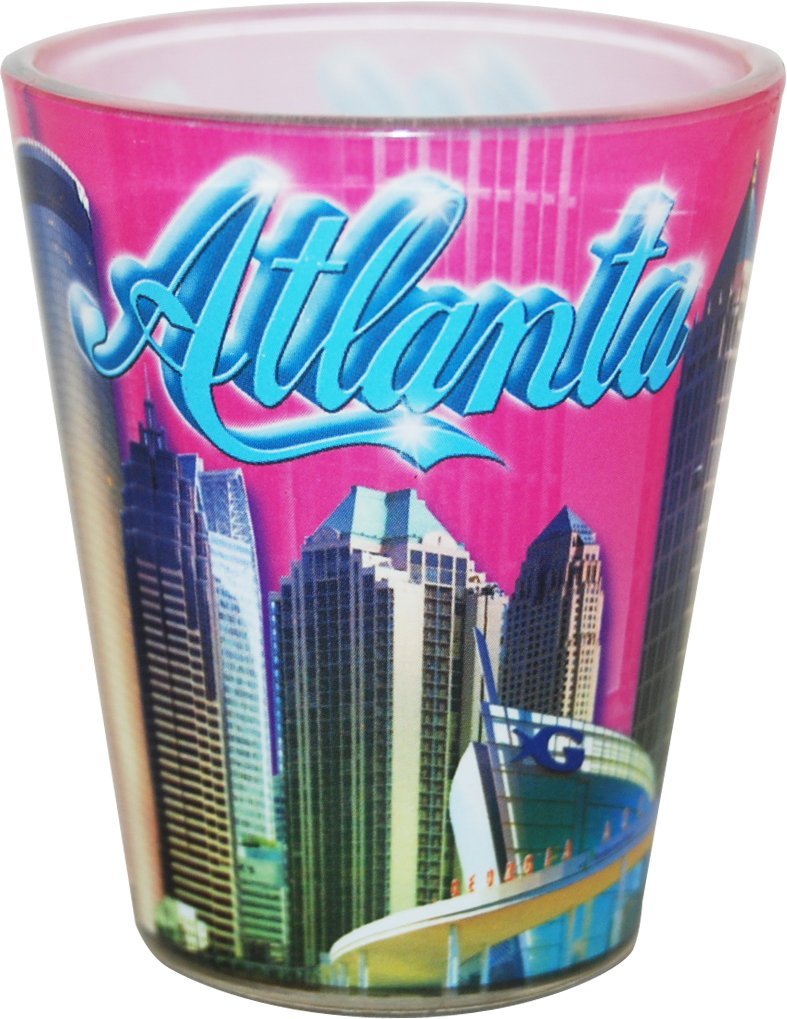 Atlanta Georgia Pink Photo Collage Shot Glass ctm