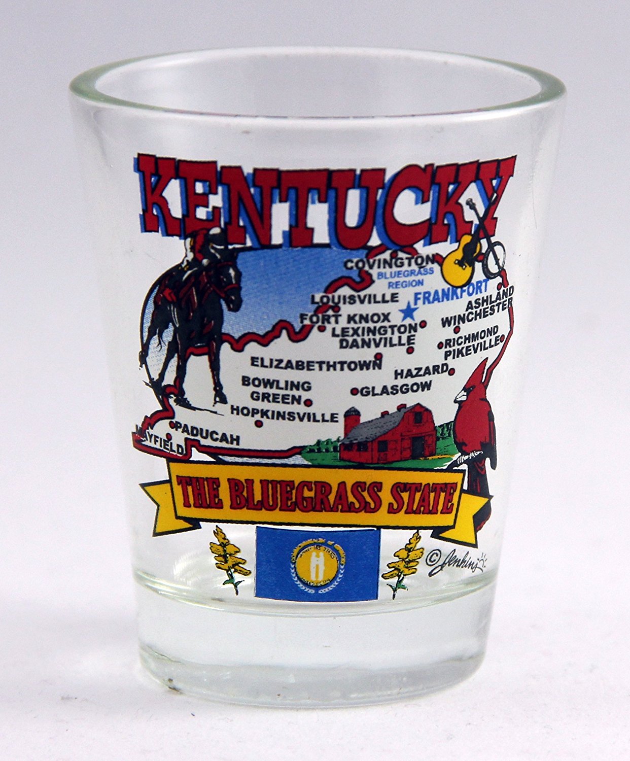 Kentucky State Elements Map Shot Glass