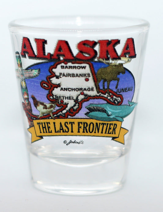 Alaska State Elements Map Shot Glass